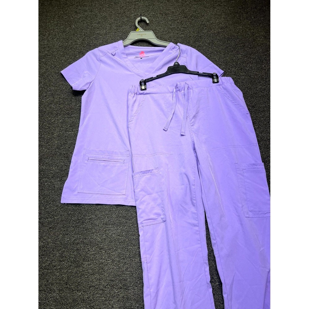 Natural Uniforms Cool Stretch Scrub Pants Set Womens Medium Lavender Modern Fit